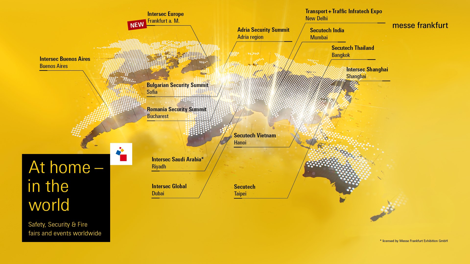 Map of all events in the Safety, Security & Fire Brand section